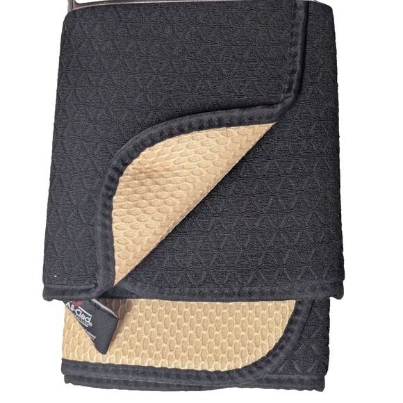 All-Clad Ogee Black Dish Mat Reverse to Beige Mesh Polyester 2pc Kitchen Gift - Picture 2 of 3